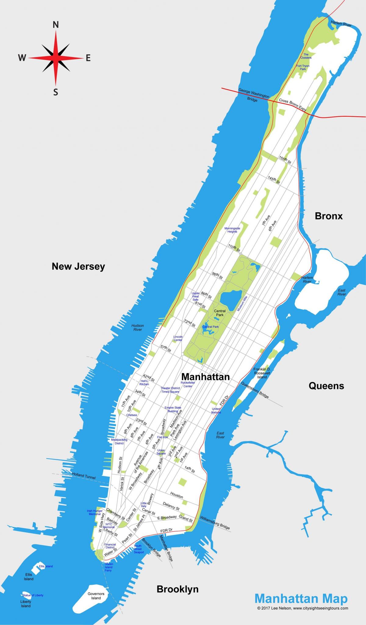 Manhattan, město, mapy, tisk