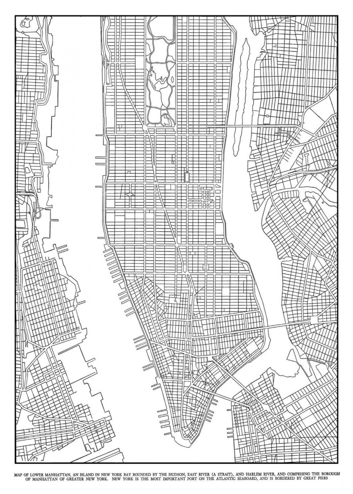 mapa Manhattanu mřížky