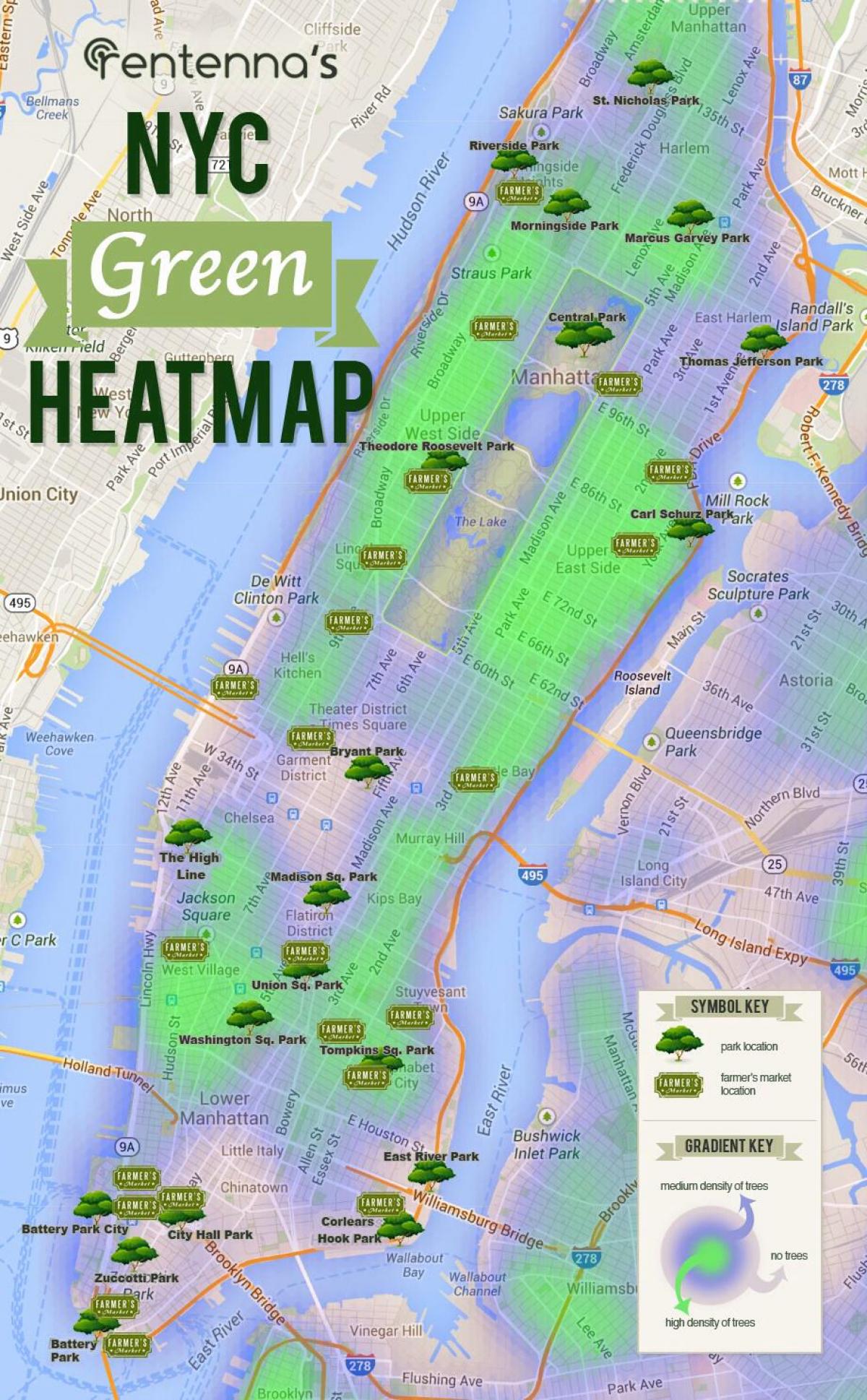 mapa Manhattan parks