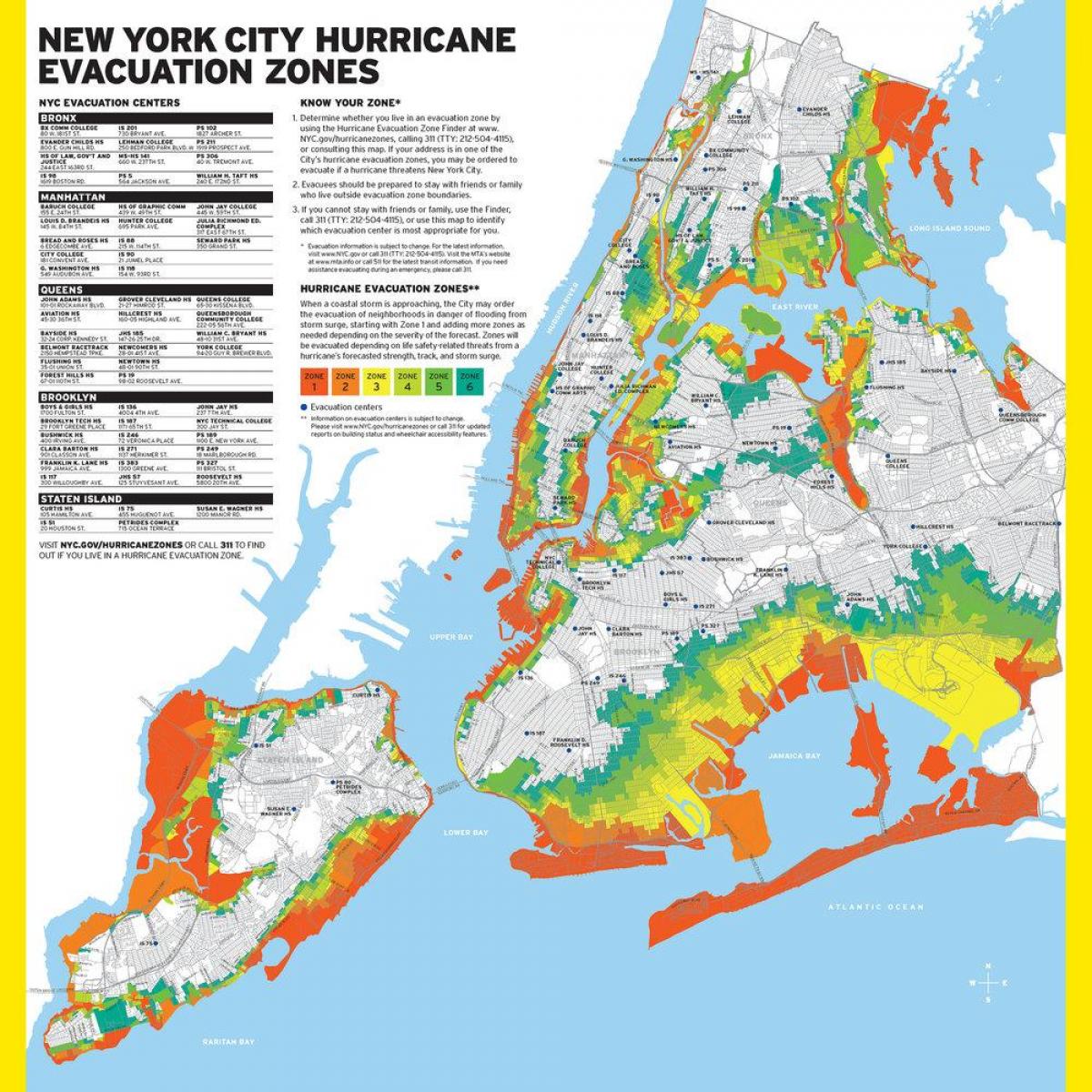 Manhattan povodňové zóně mapě