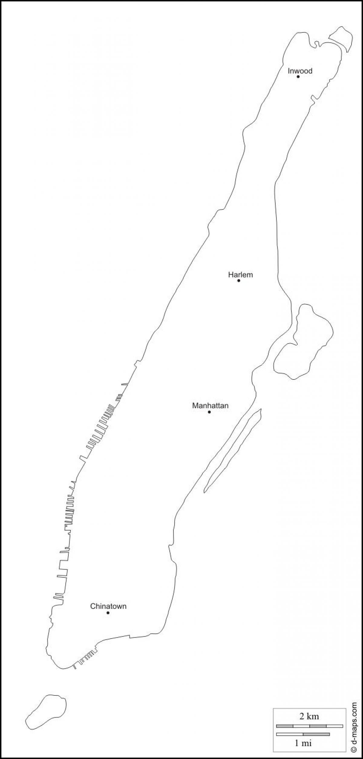 slepá mapa Manhattanu