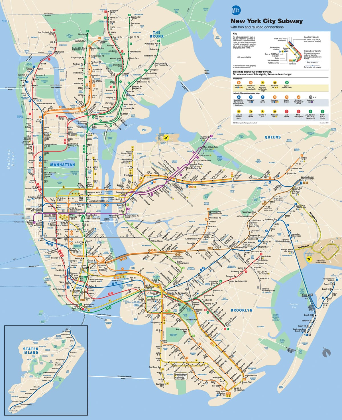 Manhattan veřejné dopravy mapu