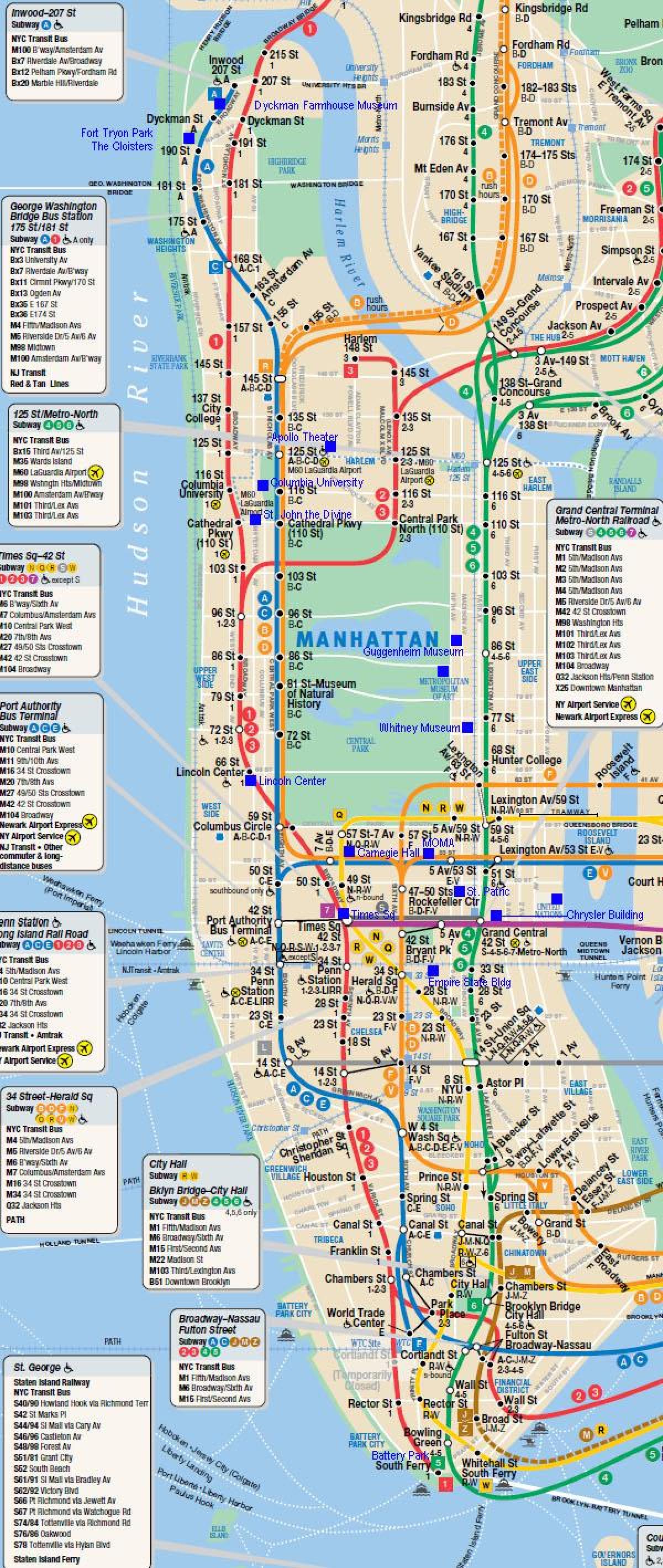 Manhattan železniční mapě