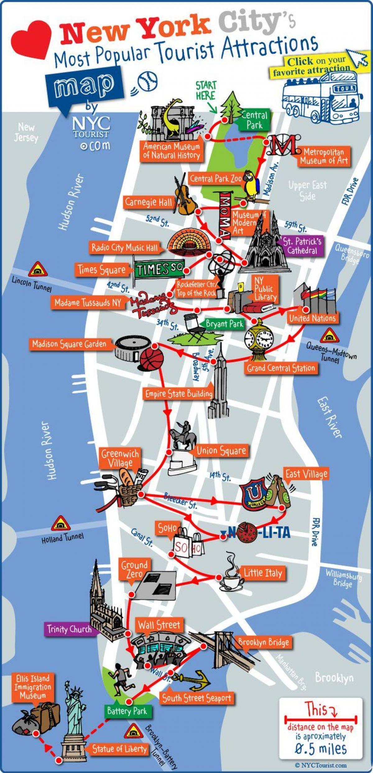 midtown Manhattan atrakce mapa