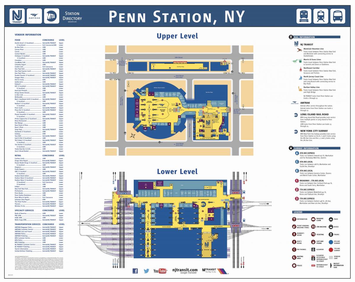 Penn station na Manhattanu mapě