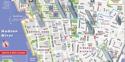 Dolní Manhattan turistická mapa