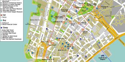 Mapa v centru Manhattanu, ny