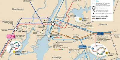 JFK na Manhattan mapa metra