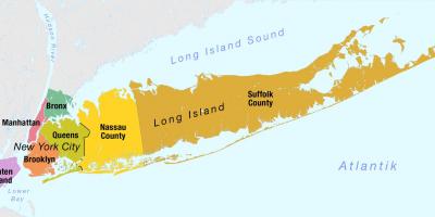 Mapa New Yorku, Manhattan a long island
