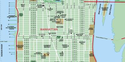 Manhattan street map s vysokým detail