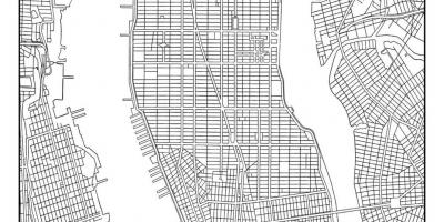 Mapa Manhattanu mřížky