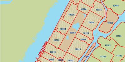 NYC psč mapu Manhattanu