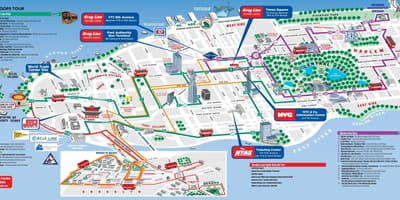 Manhattan turistických atrakcí mapě