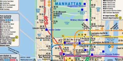 Manhattan železniční mapě