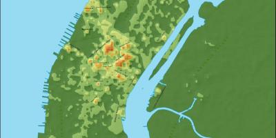 Výšková mapa Manhattanu