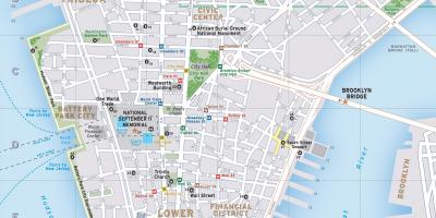Mapa dolní Manhattan, ny