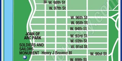 Horní Manhattan mapě