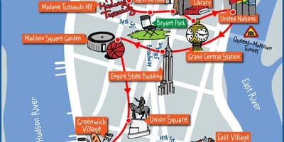 Midtown Manhattan atrakce mapa