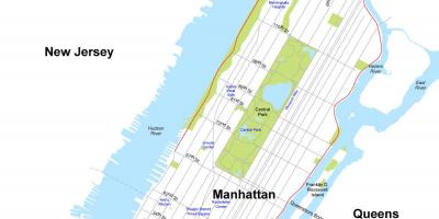 Mapa ostrov Manhattan, New York